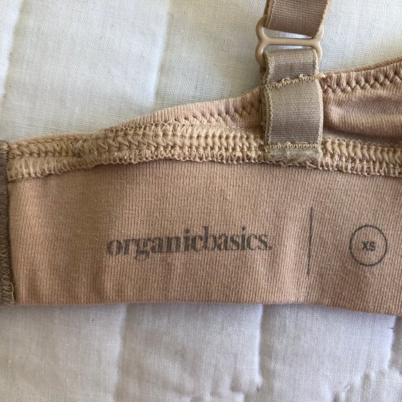 Organic Basics Triangle Bra in Oak | Organic Cotton Wire Free Bralette | Size XS - Picture 4 of 5